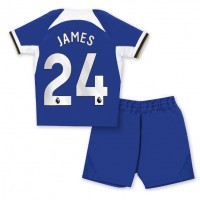 Fotbalové Dres Chelsea Reece James #24 Dětské Domácí 2023-24 Krátký Rukáv (+ trenýrky)